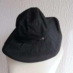 Scala black Hat Chin Tie Hand Made one Size Wire Rim